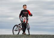 25 March 2020; 2019 BMX World Challenge U8 Boys Finalist, UK and Leinster No1 and All-Ireland 2019 Champion Evan ‘The Bullet’ Bartley, age 9, from Clonee, Co Dublin, poses for a portrait during a Lucan BMX Club feature, at Lucan BMX track, Dublin. Photo by Seb Daly/Sportsfile