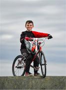 25 March 2020; 2019 BMX World Challenge U8 Boys Finalist, UK and Leinster No1 and All-Ireland 2019 Champion Evan ‘The Bullet’ Bartley, age 9, from Clonee, Co Dublin, poses for a portrait during a Lucan BMX Club feature, at Lucan BMX track, Dublin. Photo by Seb Daly/Sportsfile