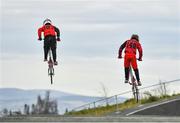 25 March 2020; 2019 BMX World Challenge U8 Boys Finalist, UK and Leinster No1 and All-Ireland 2019 Champion Evan ‘The Bullet’ Bartley, age 9, from Clonee, Co Dublin, left, and 2019 Male 9-10 BMX Ireland Champion Malachy O’Reilly, age 10, from Finglas, Dublin, during a Lucan BMX Club feature, at Lucan BMX track, Dublin. Photo by Seb Daly/Sportsfile