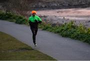 26 March 2020; Reigning Irish 5,000m track & field champion Hiko Tonosa, who is originally from Ethopia and received his certificate of naturalisation as an Irish citizen in March 2020 and is now eligible to run internationally for Ireland, during an early morning training run in Dublin, which helps him with the guidelines of social distancing and avoid contracting Coronavirus (COVID-19). Photo by Ramsey Cardy/Sportsfile