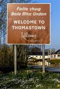 30 March 2020; A general view of a signpost for Thomastown, Kilkenny. The European Tour has confirmed the postponement of the Dubai Duty Free Irish Open at Mount Juliet Estate & Golf Club due to the continuing threat posed by the spread of Coronavirus (COVID-19). Photo by Matt Browne/Sportsfile