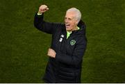 26 March 2019; Republic of Ireland manager Mick McCarthy celebrates following the UEFA EURO2020 Group D qualifying match between Republic of Ireland and Georgia at the Aviva Stadium, Lansdowne Road, in Dublin. Photo by Eóin Noonan/Sportsfile