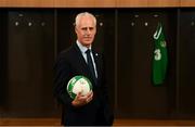 25 November 2018; Newly appointed Republic of Ireland manager Mick McCarthy poses for a portrait prior to a press conference at the Aviva Stadium in Dublin. Photo by Stephen McCarthy/Sportsfile