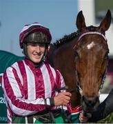 22 March 2020; Jockey Ben Harvey with Space Cadet after winning the Randox Ulster National Handicap Steeplechase at Downpatrick Racecourse in Downpatrick, Down. Photo by Ramsey Cardy/Sportsfile