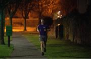 10 April 2020; Former Dundalk, Drogheda United, Bray Wanderers and current St Mochta's player Mick Daly, during his midnight run, aims to raise much-needed funds for Cystic Fibrosis Ireland. So as to reflect 65 Roses, Mick Daly along with others are taking part in a challenge - 6k run every 5 hours over the day. The 6k route in Riverwood / Carpenterstown area was first run on Friday at 12am then 5am, 10am, 3pm and final one at 8pm. Photo by Stephen McCarthy/Sportsfile