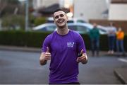 10 April 2020; Former Dundalk, Drogheda United, Bray Wanderers and current St Mochta's player Mick Daly, following his 8pm run, aims to raise much-needed funds for Cystic Fibrosis Ireland. So as to reflect 65 Roses, Mick Daly along with others are taking part in a challenge - 6k run every 5 hours over the day. The 6k route in Riverwood / Carpenterstown area was first run on Friday at 12am then 5am, 10am, 3pm and final one at 8pm. Photo by Stephen McCarthy/Sportsfile