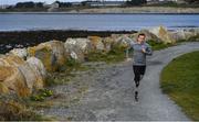 14 April 2020; Para-athlete Alex Lee during a training session near his home at Ballyloughane Strand in Renmore, Galway. Photo by Ramsey Cardy/Sportsfile