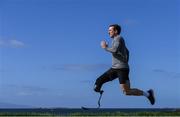 14 April 2020; Para-athlete Alex Lee during a training session near his home at Ballyloughane Strand in Renmore, Galway. Photo by Ramsey Cardy/Sportsfile