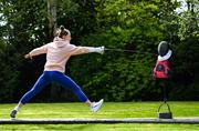 16 April 2020; Modern pentathlete Sive Brassil during a training session at her home in Ballinasloe, Galway. Photo by Ramsey Cardy/Sportsfile