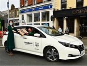 22 April 2020; Paula Colgan, Store manager, Boots, Rathmines, and Gerry Reardon, FAI Grassroots Development Manager, at the launch of an FAI initiative, together with Boots and Nissan, to deliver prescriptions at Boots in Rathmines, Dublin. Photo by Ray McManus/Sportsfile