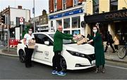 22 April 2020; Paula Colgan, Store manager, Boots, Rathmines, and Gerry Reardon, FAI Grassroots Development Manager, with Ivana Simic, Customer Assistant, left, at the launch of an FAI initiative, together with Boots and Nissan, to deliver prescriptions at Boots in Rathmines, Dublin. Photo by Ray McManus/Sportsfile