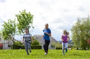 5 May 2020; Hannah Nolan from Tinahely, Wicklow, leads the way for her children Chloe, age 10, and William, age 11, during Active At Home Week. The Daily Mile is promoted by Athletics Ireland. Photo by Matt Browne/Sportsfile