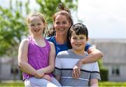 5 May 2020; Hannah Nolan from Tinahely, Wicklow, with her children Chloe, age 10, and William, age 11, during Active At Home Week. The Daily Mile is promoted by Athletics Ireland. Photo by Matt Browne/Sportsfile