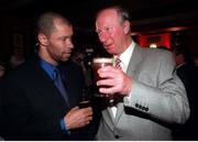 16 May 1998. Paul McGrath and former Rep of Ireland manager Jack Charlton at the Paul McGrath Testimonial Dinner at the Burlington Hotel, Dublin. Photo by Ray McManus/Sportsfile