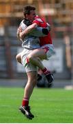 7 May 2000; Louth goalkeepper Colm Nally and team-mate Stephen Melia celebrate at the final whistle of the Church & General National Football League Division 2 Final between Louth and Offaly at Croke Park in Dublin. Photo by Brendan Moran/Sportsfile