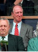 26 May 1996; Former Republic of Ireland manager Jack Charlton watches on during the Mick McCarthy Testimonial at Lansdown Road in Dublin. Photo by Brendan Moran/Sportsfile