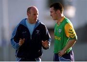 22 May 2001; Paddy Christie, right, in conversation with manager Tommy Carr during a Dublin Senior Football Training Session at Parnell Park in Dublin. Photo by Damien Eagers/Sportsfile