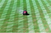 9 May 2002; A groundsman reseeds the pitch at Croke Park in Dublin. Photo by Damien Eagers/Sportsfile