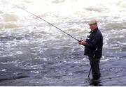 6 June 1993; Republic of Ireland manager Jack Charlton during a fishing trip to Galway. Photo by Ray McManus / Sportsfile