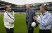 19 September 2003; Three legends of Irish sport, DJ Carey, Tony Ward and Jack Charlton in jovial mood when they came together, in Croke Park, Dublin, for a Flora pro.active cholesterol awareness campaign to mark World Heart Day, which is Sunday 28 September 2003. Picture credit; Ray McManus / SPORTSFILE *EDI*