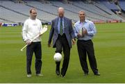 19 September 2003; Jack Charlton demonstrates his touch as the three legends of Irish sport, DJ Carey, Tony Ward and Jack Charlton came together, in Croke Park, Dublin, for a Flora pro.active cholesterol awareness campaign to mark World Heart Day, which is Sunday 28 September 2003. Picture credit; Ray McManus / SPORTSFILE *EDI*