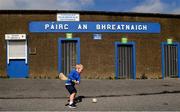 10 May 2020; Tadhg Sauvage, age 3, outside Walsh Park on the afternoon of the Munster GAA Hurling Senior Championship Round 1 match between Waterford and Tipperary at Walsh Park in Waterford. This weekend, May 9 and 10, was due to be the first weekend of games in Ireland of the GAA All-Ireland Senior Championship, beginning with provincial matches, which have been postponed following directives from the Irish Government and the Department of Health in an effort to contain the spread of the Coronavirus (COVID-19). The GAA have stated that no inter-county games will take place before October 2020. Photo by Matt Browne/Sportsfile