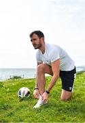 11 May 2020; Cabinteely FC footballer Kevin Knight during a training session at Killiney Strand in Dublin while adhering to the guidelines of social distancing set down by the Health Service Executive. Following directives from the Irish Government and the Department of Health the majority of the country's sporting associations have suspended all organised sporting activity in an effort to contain the spread of the Coronavirus (COVID-19). Photo by Seb Daly/Sportsfile
