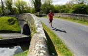 11 May 2020; Irish No.1 ranked tennis player and Davis Cup team member Simon Carr during a training session along the Royal Canal in Westmeath while adhering to the guidelines of social distancing set down by the Health Service Executive. Following directives from the Irish Government and the Department of Health the majority of the country's sporting associations have suspended all organised sporting activity in an effort to contain the spread of the Coronavirus (COVID-19). Photo by Seb Daly/Sportsfile