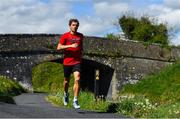 11 May 2020; Irish No.1 ranked tennis player and Davis Cup team member Simon Carr during a training session along the Royal Canal in Westmeath while adhering to the guidelines of social distancing set down by the Health Service Executive. Following directives from the Irish Government and the Department of Health the majority of the country's sporting associations have suspended all organised sporting activity in an effort to contain the spread of the Coronavirus (COVID-19). Photo by Seb Daly/Sportsfile