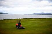 12 May 2020; Damien Doherty, Head Greenkeeper, maintains the course at North West Golf Club in Lisfannan, Donegal, as it prepares to re-open as one of the first sports allowed to resume having followed previous directives from the Irish Government on suspending all golfing activity in an effort to contain the spread of the Coronavirus (COVID-19). Golf clubs in the Republic of Ireland can resume activity from May 18th under the Irish government’s Roadmap for Reopening of Society and Business once they follow the protocol jointly published by the GUI and ILGU. The protocol sets out safe measures for golf to return in a phased manner. Photo by Stephen McCarthy/Sportsfile