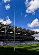 13 May 2020; A general view of Croke Park, with the Hogan Stand to the fore, during a Health Service Executive / GAA media walkabout of the testing facilities in Croke Park in Dublin. On 16th March, the GAA offered up Croke Park stadium to the Health Service Executive of Ireland as a walk up or drive-thru venue for testing members of the public, by appointment only, during the coronavirus (Covid19) pandemic. Photo by Ray McManus/Sportsfile