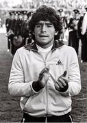 16 May 1980; Diego Maradona of Argentina prior to the International Friendly match between Republic of Ireland and Argentina at Lansdowne Road in Dublin. Photo by Ray McManus/Sportsfile