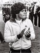 16 May 1980; Diego Maradona of Argentina prior to the International Friendly match between Republic of Ireland and Argentina at Lansdowne Road in Dublin. Photo by Ray McManus/Sportsfile