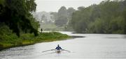 18 May 2020; Charlie Cunningham of Commercial Rowing Club on the River Liffey in Dublin as it resumes having previously suspended all activity following directives from the Irish Government in an effort to contain the spread of the Coronavirus (COVID-19). Rowing clubs in the Republic of Ireland resumed activity on May 18th under the Irish government’s Roadmap for Reopening of Society and Business following strict protocols of social distancing and hand sanitisation among others allowing it to return in a phased manner. Photo by Harry Murphy/Sportsfile