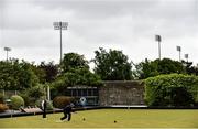 18 May 2020; Club members Aidan and Lynne Foy, from Clontarf, participate in lawn bowling at Clontarf Bowling Club in Dublin as it resumes having previously suspended all activity following directives from the Irish Government in an effort to contain the spread of the Coronavirus (COVID-19). Lawn bowling clubs in the Republic of Ireland resumed activity on May 18th under the Irish government’s Roadmap for Reopening of Society and Business following strict protocols of social distancing and hand sanitisation among others allowing it to return in a phased manner. Photo by Sam Barnes/Sportsfile