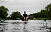18 May 2020; Mikey Campion of Commercial Rowing Club trains on the River Liffey in Dublin as it resumes having previously suspended all activity following directives from the Irish Government in an effort to contain the spread of the Coronavirus (COVID-19). Rowing clubs in the Republic of Ireland resumed activity on May 18th under the Irish government’s Roadmap for Reopening of Society and Business following strict protocols of social distancing and hand sanitisation among others allowing it to return in a phased manner. Photo by Harry Murphy/Sportsfile