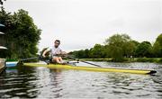 18 May 2020; Ed Meehan of Commercial Rowing club trains on the River Liffey in Dublin as it resumes having previously suspended all activity following directives from the Irish Government in an effort to contain the spread of the Coronavirus (COVID-19). Rowing clubs in the Republic of Ireland resumed activity on May 18th under the Irish government’s Roadmap for Reopening of Society and Business following strict protocols of social distancing and hand sanitisation among others allowing it to return in a phased manner. Photo by Harry Murphy/Sportsfile