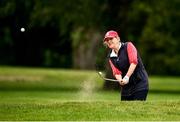 18 May 2020; Club member Anne Harrington from Clontarf plays out of a bunker on the 9th during a round of golf at Clontarf Golf Club in Dublin as it resumes having previously suspended all activity following directives from the Irish Government in an effort to contain the spread of the Coronavirus (COVID-19). Golf clubs in the Republic of Ireland resumed activity on May 18th under the Irish government’s Roadmap for Reopening of Society and Business following strict protocols of social distancing and hand sanitisation among others allowing it to return in a phased manner. Photo by Sam Barnes/Sportsfile
