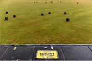 18 May 2020; A general view of social distancing signage at Clontarf Bowling Club in Dublin as it resumes having previously suspended all activity following directives from the Irish Government in an effort to contain the spread of the Coronavirus (COVID-19). Lawn bowling clubs in the Republic of Ireland resumed activity on May 18th under the Irish government’s Roadmap for Reopening of Society and Business following strict protocols of social distancing and hand sanitisation among others allowing it to return in a phased manner. Photo by Sam Barnes/Sportsfile