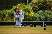 18 May 2020; Club member Margaret McLoughlin, from Clontarf, participates in lawn bowling at Clontarf Bowling Club in Dublin as it resumes having previously suspended all activity following directives from the Irish Government in an effort to contain the spread of the Coronavirus (COVID-19). Lawn bowling clubs in the Republic of Ireland resumed activity on May 18th under the Irish government’s Roadmap for Reopening of Society and Business following strict protocols of social distancing and hand sanitisation among others allowing it to return in a phased manner. Photo by Sam Barnes/Sportsfile