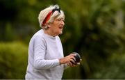 18 May 2020; Club member Madge Lynch, from Glasnevin, prepares to bowl whilst participating in lawn bowling at Clontarf Bowling Club in Dublin as it resumes having previously suspended all activity following directives from the Irish Government in an effort to contain the spread of the Coronavirus (COVID-19). Lawn bowling clubs in the Republic of Ireland resumed activity on May 18th under the Irish government’s Roadmap for Reopening of Society and Business following strict protocols of social distancing and hand sanitisation among others allowing it to return in a phased manner. Photo by Sam Barnes/Sportsfile