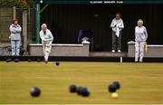 18 May 2020; Club members, from left, Margaret McLoughlin from Clontarf, Gretta Hardy from Raheny, Ann O'Reilly from Clontarf and Madge Lynch from Glasnevin participate in lawn bowling at Clontarf Bowling Club in Dublin as it resumes having previously suspended all activity following directives from the Irish Government in an effort to contain the spread of the Coronavirus (COVID-19). Lawn bowling clubs in the Republic of Ireland resumed activity on May 18th under the Irish government’s Roadmap for Reopening of Society and Business following strict protocols of social distancing and hand sanitisation among others allowing it to return in a phased manner. Photo by Sam Barnes/Sportsfile