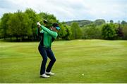 18 May 2020; Club member Odhrán Maguire hits his tee shot on the 1st hole during a round of golf at Slieve Russell Golf Club in Cavan as it resumes having previously suspended all activity following directives from the Irish Government in an effort to contain the spread of the Coronavirus (COVID-19). Golf clubs in the Republic of Ireland resumed activity on May 18th under the Irish government’s Roadmap for Reopening of Society and Business following strict protocols of social distancing and hand sanitisation among others allowing it to return in a phased manner. Photo by Ramsey Cardy/Sportsfile
