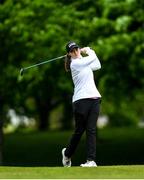18 May 2020; Club member and Irish professional golfer Leona Maguire during a round of golf at Slieve Russell Golf Club in Cavan as it resumes having previously suspended all activity following directives from the Irish Government in an effort to contain the spread of the Coronavirus (COVID-19). Golf clubs in the Republic of Ireland resumed activity on May 18th under the Irish government’s Roadmap for Reopening of Society and Business following strict protocols of social distancing and hand sanitisation among others allowing it to return in a phased manner. Photo by Ramsey Cardy/Sportsfile
