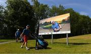 28 May 2020; Mount Juliet Golf Club members Colm O Nuaillain and Chris McHugh on their way from the first green to the second tee box during a round of golf on the date that would have been the first round of the 2020 Dubai Duty Free Irish Open Golf Championship, part of the European Tour's Rolex Series. The European Tour have also today announced the resumption of the 2020 schedule and The Rolex Series, but it does not include a new date for the 2020 Irish Open. The event was postponed in March by the European Tour due to the Irish Government having suspended all sporting activity in an effort to contain the spread of the Coronavirus (COVID-19) pandemic. Golf clubs in the Republic of Ireland were allowed to resume activity on May 18th under the Irish Government’s Roadmap for Reopening of Society and Business following strict protocols of social distancing and hand sanitisation among others allowing it to return in a phased manner. Photo by Matt Browne/Sportsfile