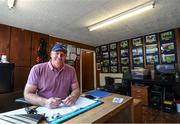 2 June 2020; Race horse trainer and former Kildare GAA footballer Willie McCreery in his office at Rathbride Stables in Kildare. Horse racing has been suspended due to the Irish Government's efforts to contain the spread of the Coronavirus (COVID-19) pandemic. Horse Racing in the Republic of Ireland is allowed to resume racing on June 8th under the Irish Government’s Roadmap for Reopening of Society and Business following strict protocols of social distancing and hand sanitisation among others allowing it to return in a phased manner. Photo by Ramsey Cardy/Sportsfile