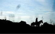 2 June 2020; A horse makes its way to the gallops during a feature on the yard of race horse trainer and former Kildare GAA footballer Willie McCreery at Rathbride Stables in Kildare. Horse racing has been suspended due to the Irish Government's efforts to contain the spread of the Coronavirus (COVID-19) pandemic. Horse Racing in the Republic of Ireland is allowed to resume racing on June 8th under the Irish Government’s Roadmap for Reopening of Society and Business following strict protocols of social distancing and hand sanitisation among others allowing it to return in a phased manner. Photo by Ramsey Cardy/Sportsfile