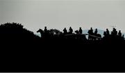 2 June 2020; Horses from the yard of race horse trainer and former Kildare GAA footballer Willie McCreery on the gallops at the Curragh in Kildare. Horse racing has been suspended due to the Irish Government's efforts to contain the spread of the Coronavirus (COVID-19) pandemic. Horse Racing in the Republic of Ireland is allowed to resume racing on June 8th under the Irish Government’s Roadmap for Reopening of Society and Business following strict protocols of social distancing and hand sanitisation among others allowing it to return in a phased manner. Photo by Ramsey Cardy/Sportsfile