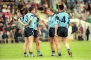 18 June 1995; Keith Barr of Dublin, centre, addresses his team-mates including Dermot Deasy, left, and Paddy Moran prior to the Leinster Senior Football Championship quarter final match between Dublin and Louth at Pairc Tailteann in Navan, Meath. Photo by Pat Cashman/Sportsfile