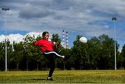 5 June 2020; Katie Sheridan, aged 10, from Sandymount in Dublin practice her skills in Sean Moore Park, beside Clanna Gael Fontenoy GAA Club in Dublin, as GAA clubs prepare for the relaxation of restrictions under Phase 2 of the Irish Government’s Roadmap for Reopening of Society and Business which call for strict protocols of social distancing and hand sanitisation among others measures allowing sections of society to return in a phased manner in an effort to contain the spread of the Coronavirus (COVID-19). GAA facilities are to open on Monday June 8 for the first time since March 25 but for recreational walking only and team training or matches are not permitted at this time. Photo by Sam Barnes/Sportsfile